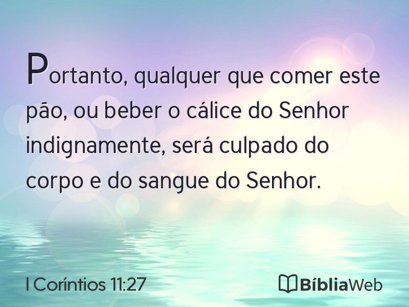 I Coríntios 11:27 em imagem para compartilhar