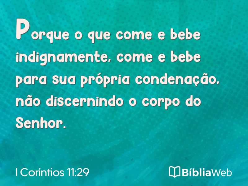I Coríntios 11:29 em imagem para compartilhar