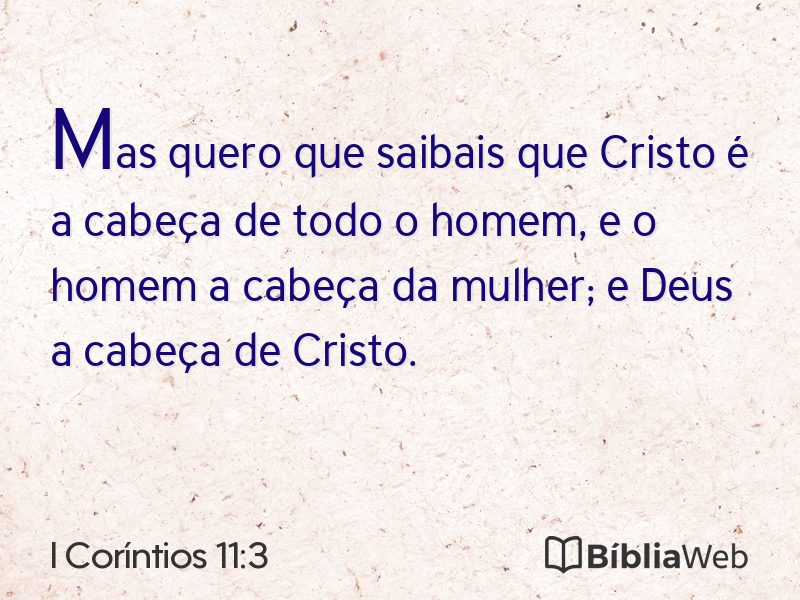 I Coríntios 11:3 em imagem para compartilhar