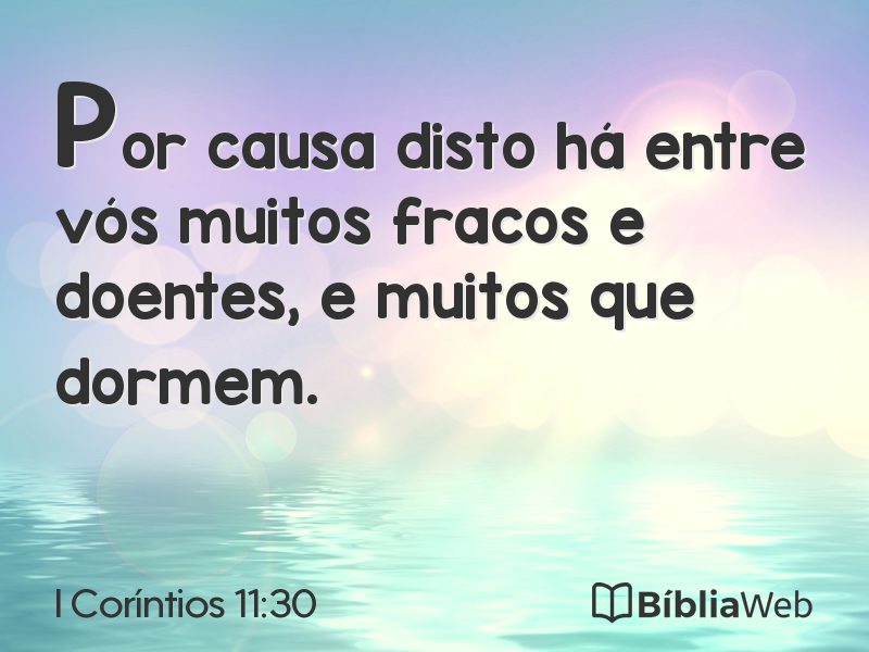 I Coríntios 11:30 em imagem para compartilhar