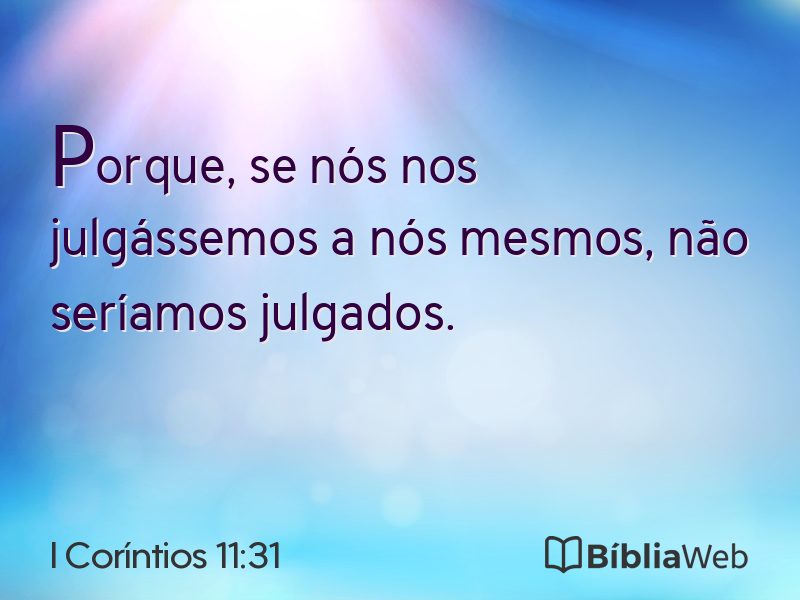 I Coríntios 11:31 em imagem para compartilhar