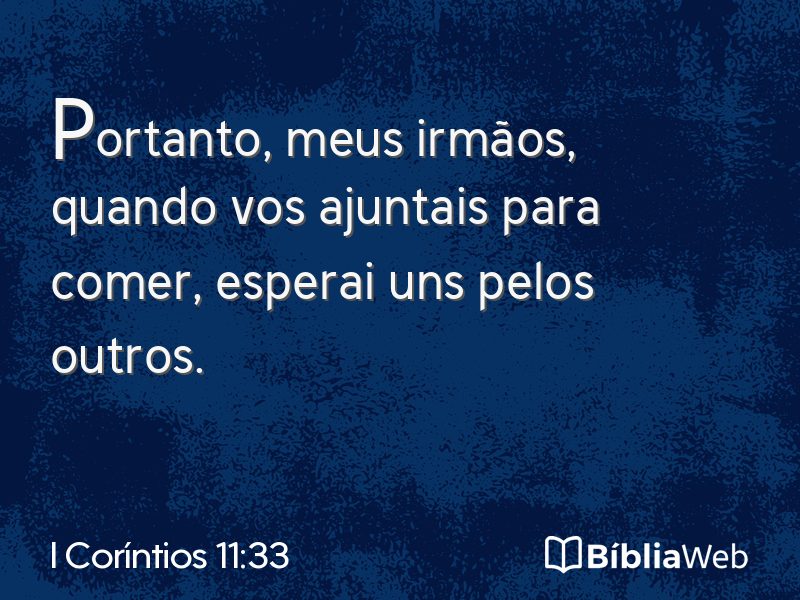 I Coríntios 11:33 em imagem para compartilhar