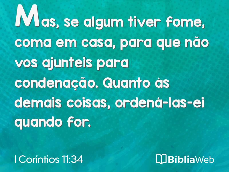 I Coríntios 11:34 em imagem para compartilhar