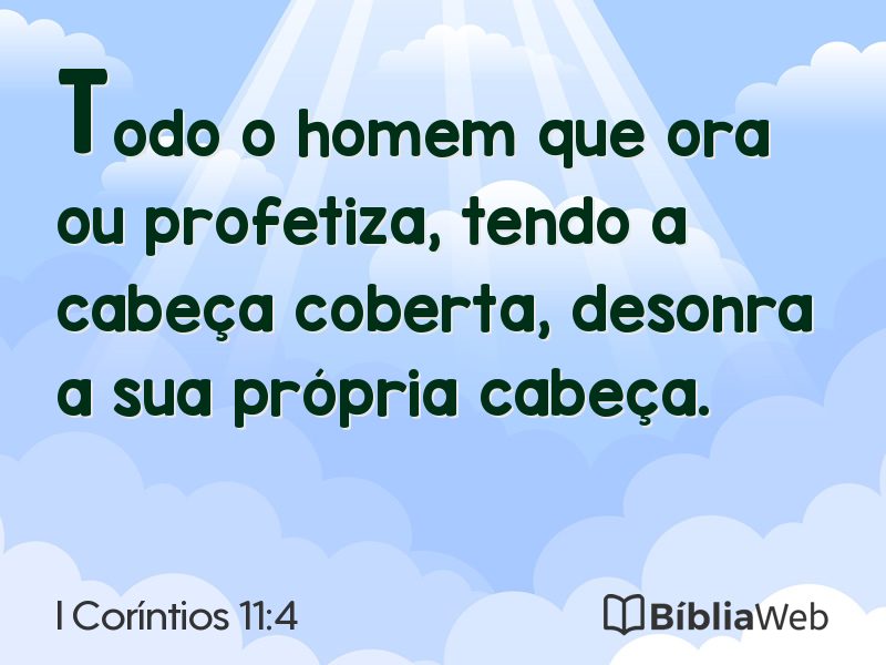 I Coríntios 11:4 em imagem para compartilhar