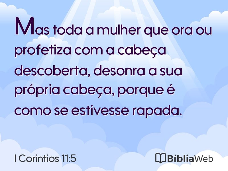 I Coríntios 11:5 em imagem para compartilhar