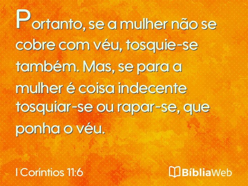 I Coríntios 11:6 em imagem para compartilhar