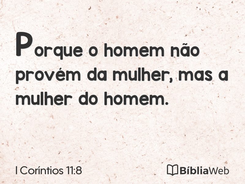 I Coríntios 11:8 em imagem para compartilhar