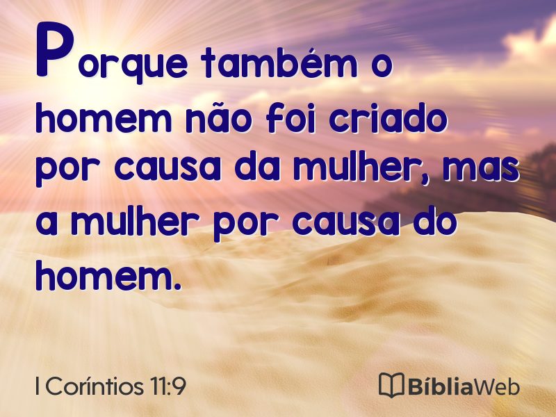I Coríntios 11:9 em imagem para compartilhar
