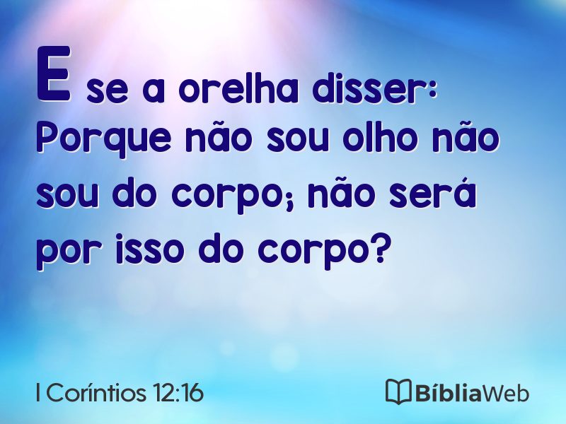 I Coríntios 12:16 em imagem para compartilhar