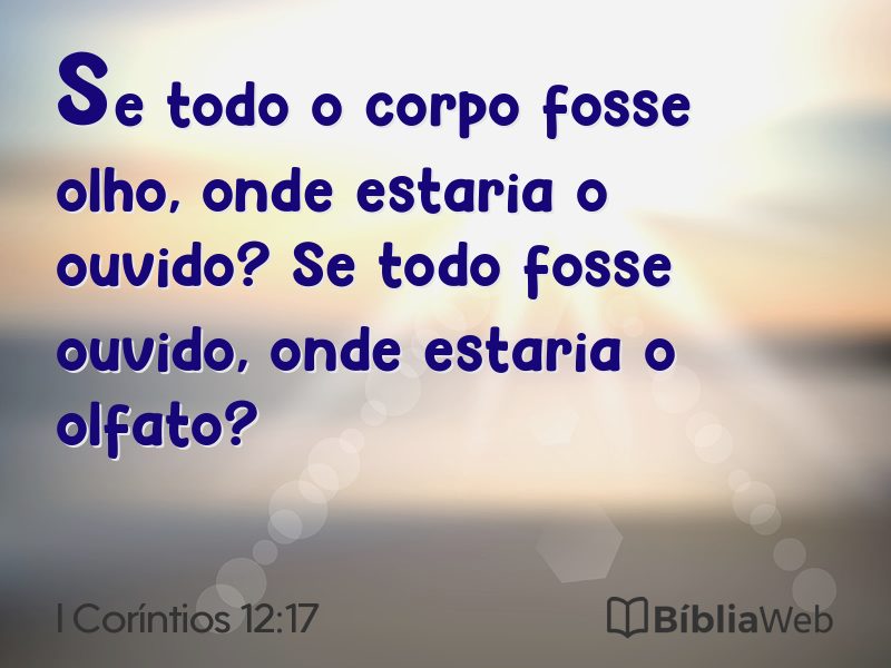I Coríntios 12:17 em imagem para compartilhar