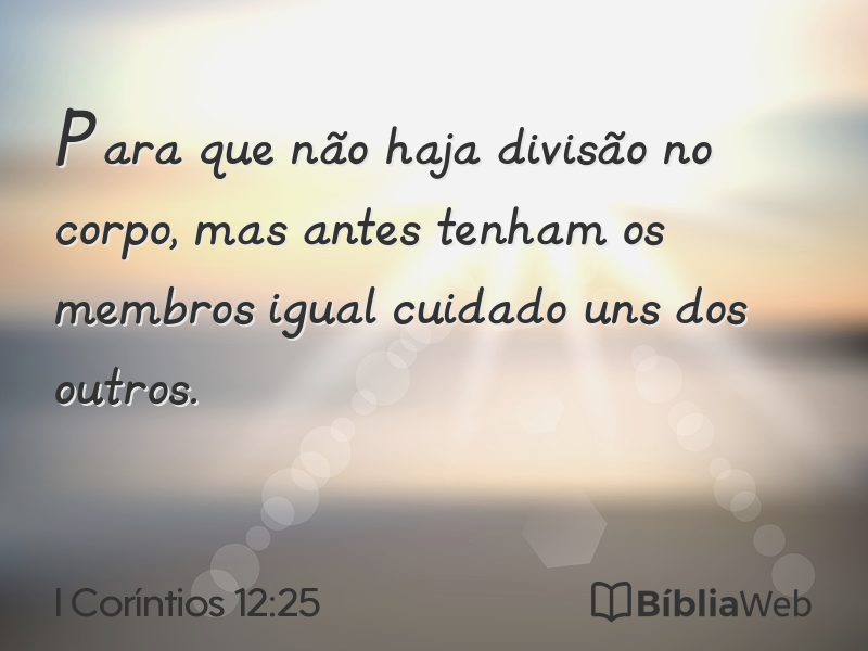 I Coríntios 12:25 em imagem para compartilhar