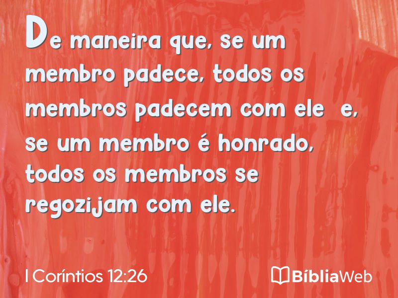 I Coríntios 12:26 em imagem para compartilhar