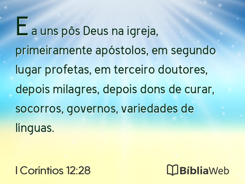 I Coríntios 12:28 em imagem para compartilhar