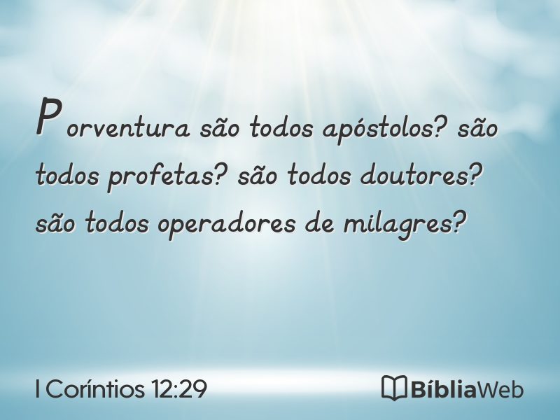 I Coríntios 12:29 em imagem para compartilhar