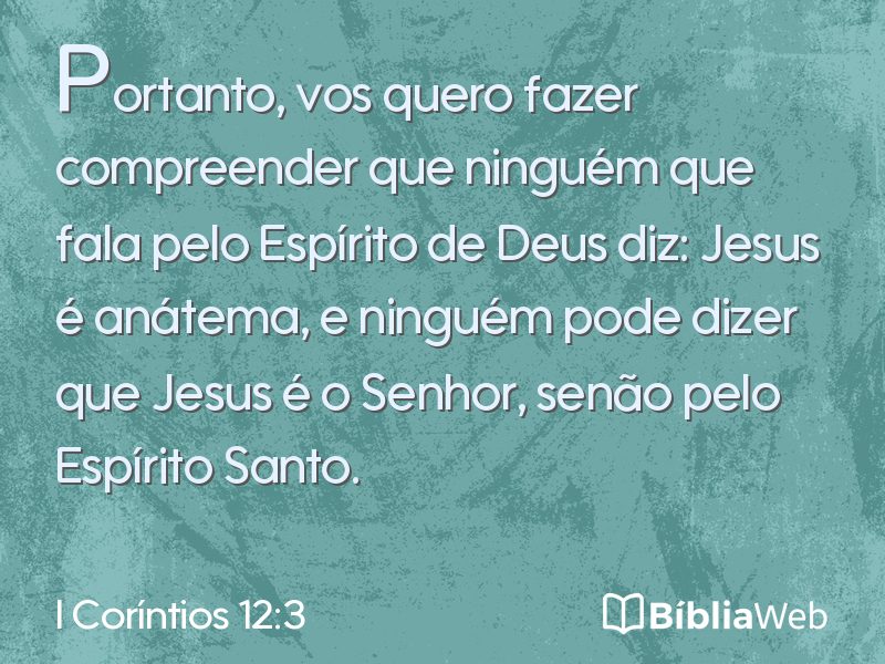 I Coríntios 12:3 em imagem para compartilhar