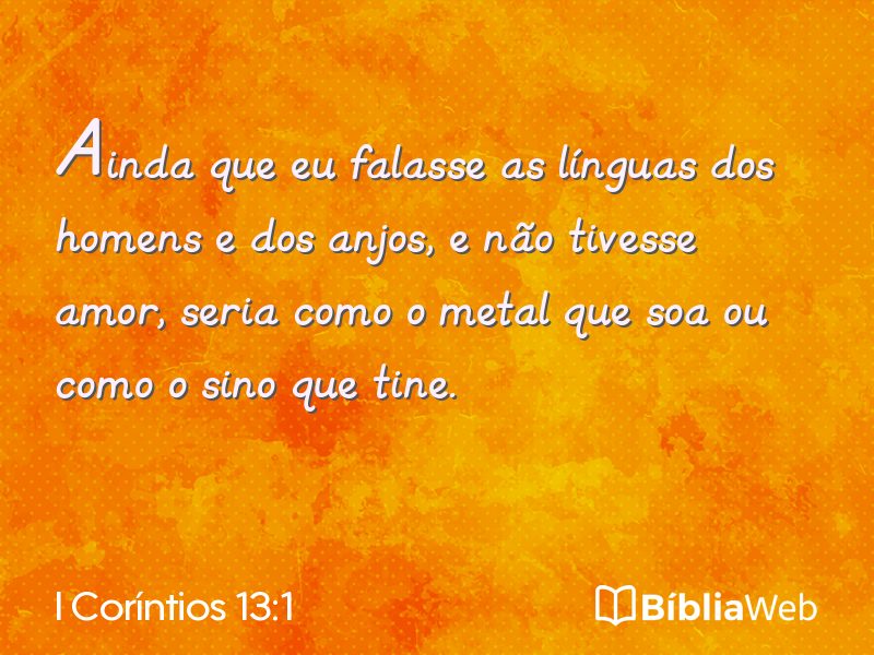 I Coríntios 13:1 em imagem para compartilhar