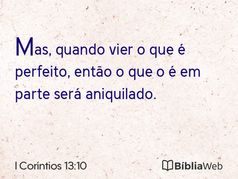 I Coríntios 13:10 em imagem para compartilhar