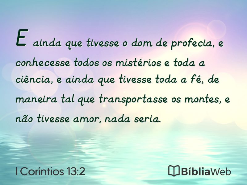 I Coríntios 13:2 em imagem para compartilhar