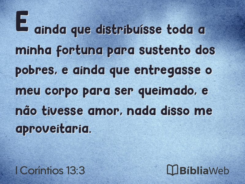 I Coríntios 13:3 em imagem para compartilhar