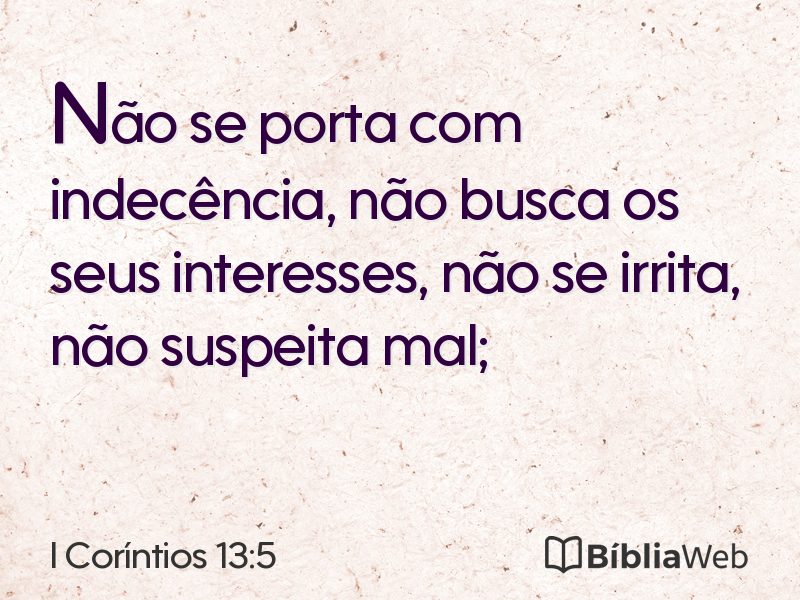 I Coríntios 13:5 em imagem para compartilhar