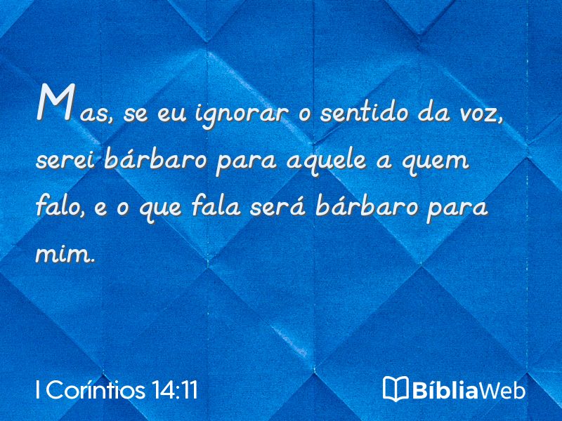 I Coríntios 14:11 em imagem para compartilhar
