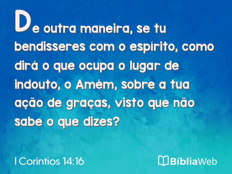 I Coríntios 14:16 em imagem para compartilhar