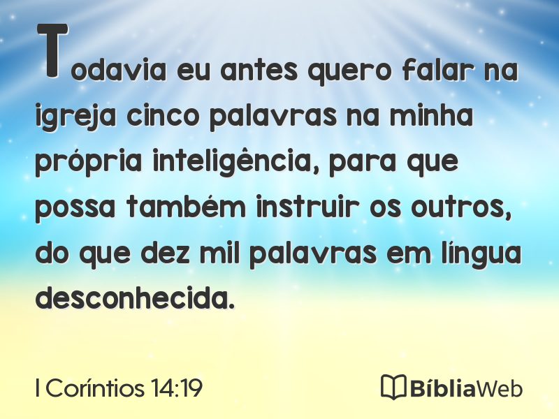 I Coríntios 14:19 em imagem para compartilhar