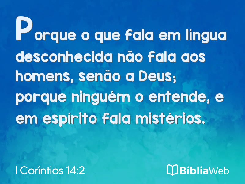 I Coríntios 14:2 em imagem para compartilhar