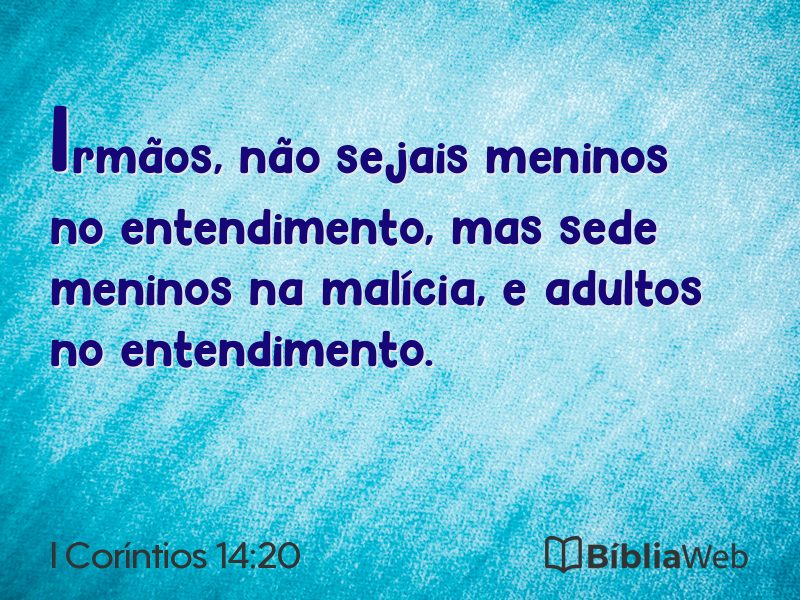 I Coríntios 14:20 em imagem para compartilhar