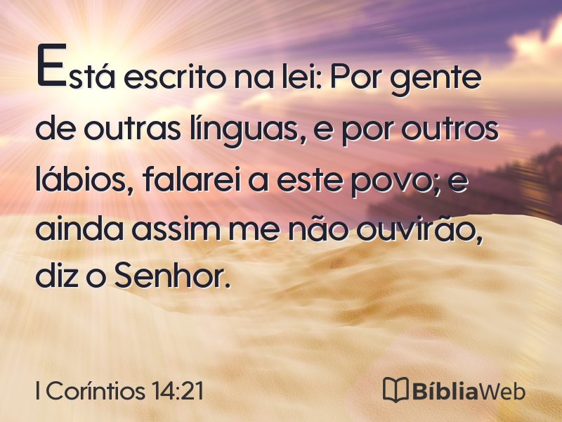 I Coríntios 14:21 em imagem para compartilhar
