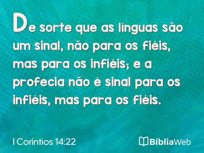 I Coríntios 14:22 em imagem para compartilhar