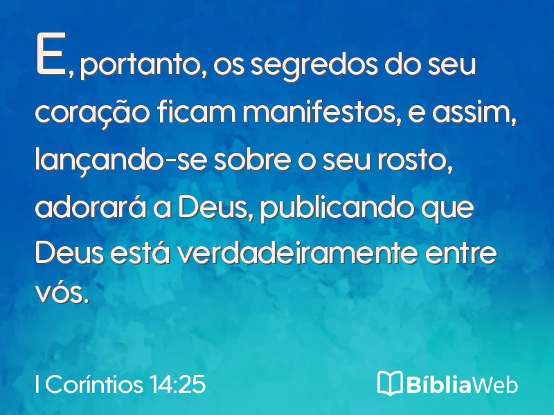 I Coríntios 14:25 em imagem para compartilhar