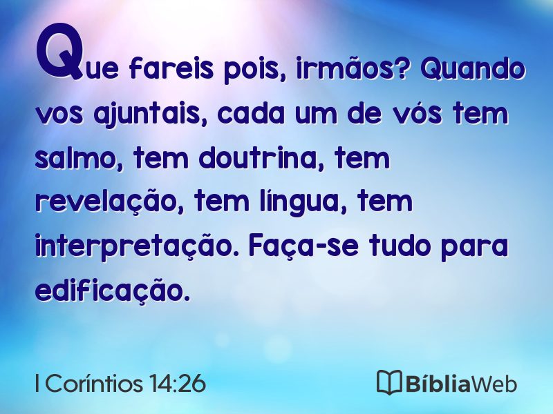 I Coríntios 14:26 em imagem para compartilhar
