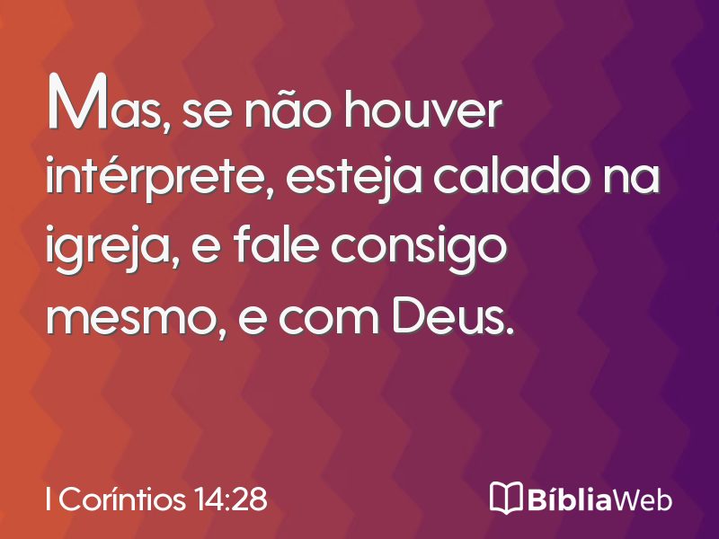 I Coríntios 14:28 em imagem para compartilhar