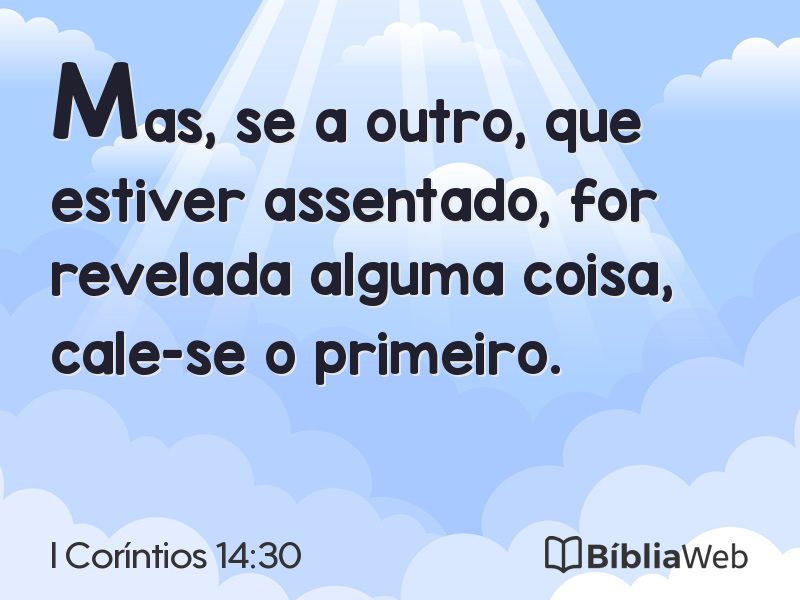 I Coríntios 14:30 em imagem para compartilhar
