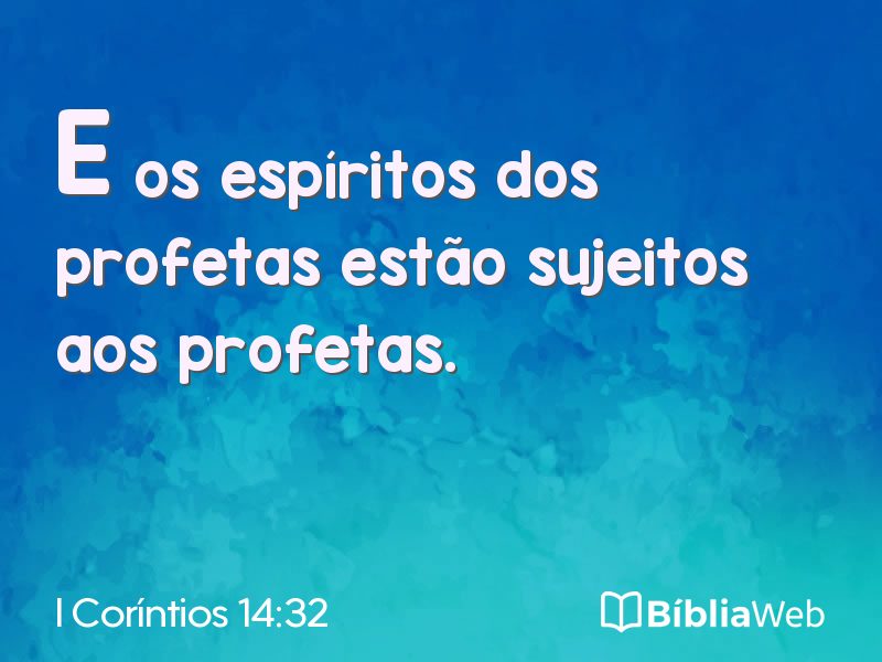 I Coríntios 14:32 em imagem para compartilhar