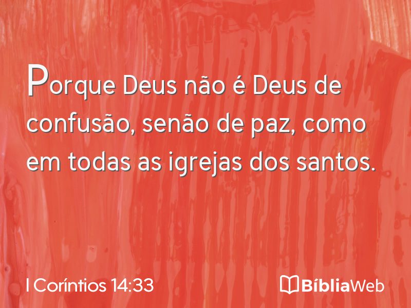 I Coríntios 14:33 em imagem para compartilhar