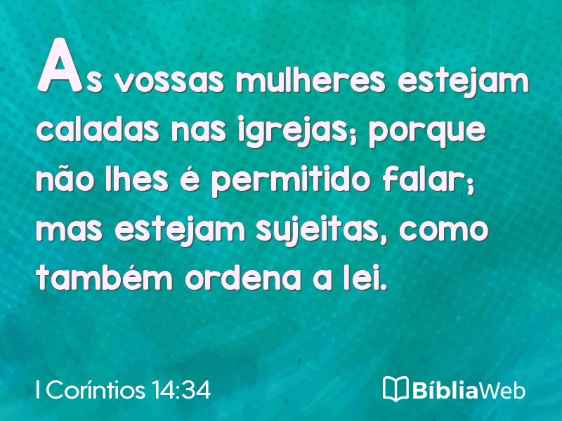 I Coríntios 14:34 em imagem para compartilhar