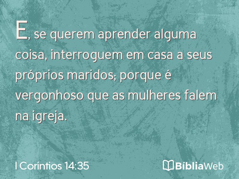 I Coríntios 14:35 em imagem para compartilhar