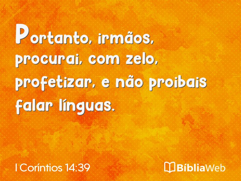 I Coríntios 14:39 em imagem para compartilhar