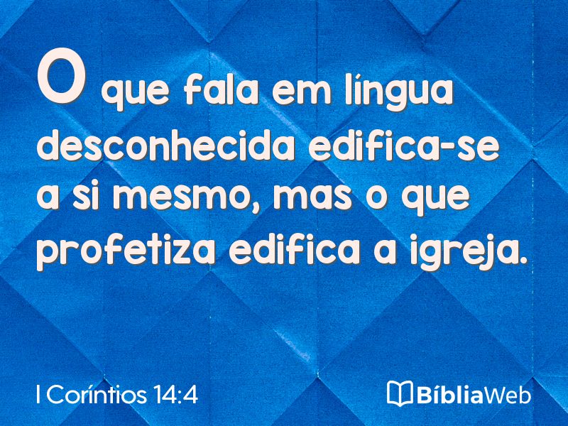 I Coríntios 14:4 em imagem para compartilhar