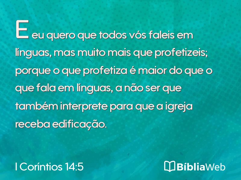I Coríntios 14:5 em imagem para compartilhar