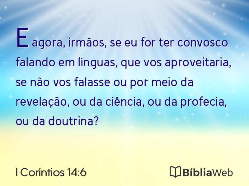 I Coríntios 14:6 em imagem para compartilhar