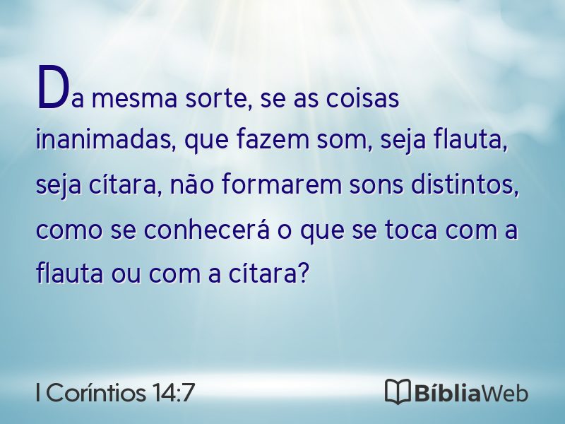 I Coríntios 14:7 em imagem para compartilhar