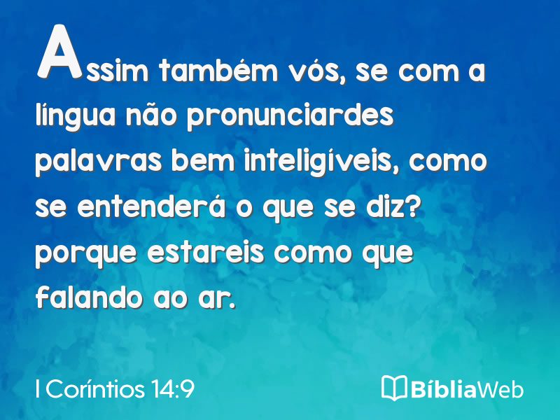 I Coríntios 14:9 em imagem para compartilhar