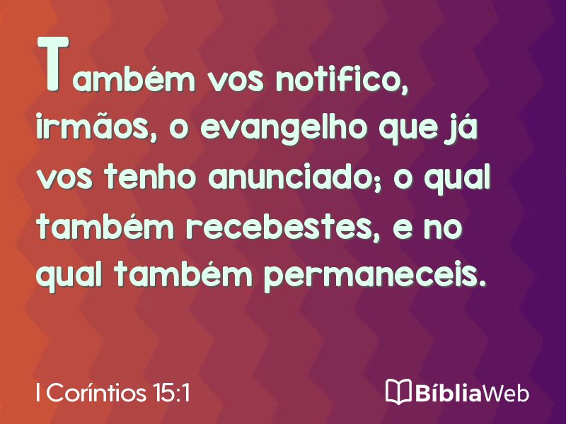 I Coríntios 15:1 em imagem para compartilhar