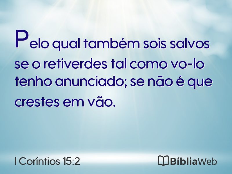 I Coríntios 15:2 em imagem para compartilhar