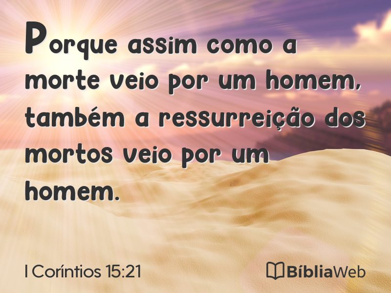 I Coríntios 15:21 em imagem para compartilhar