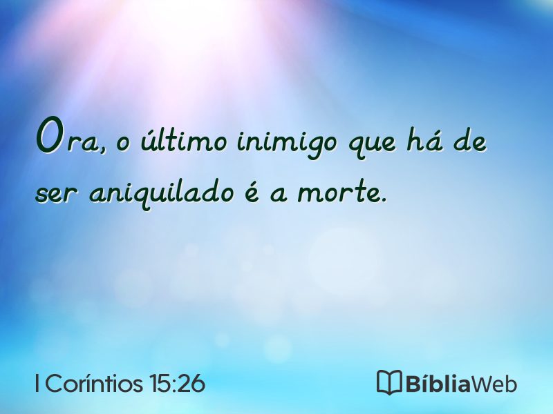 I Coríntios 15:26 em imagem para compartilhar