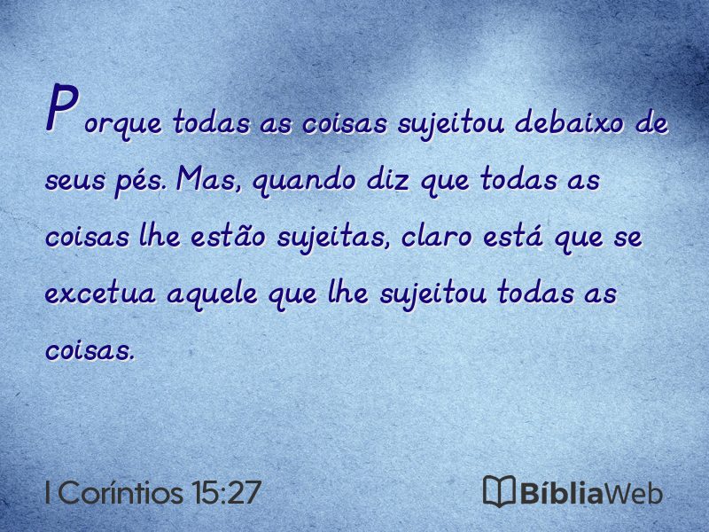 I Coríntios 15:27 em imagem para compartilhar